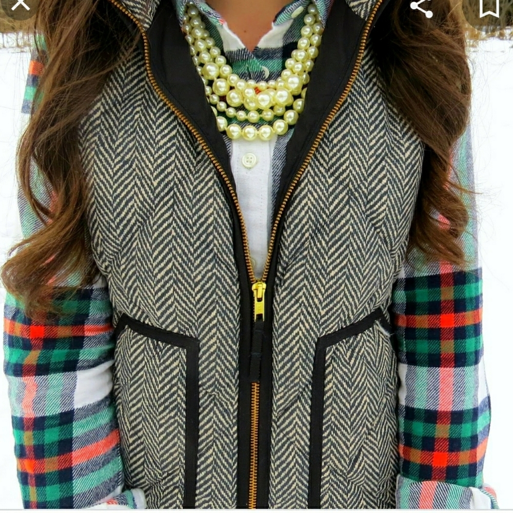 J. Crew Herringbone Quilted Vest